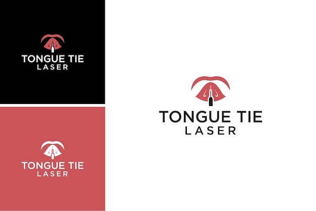 laser operatie behandeling voor tong stropdas lip logo ontwerp