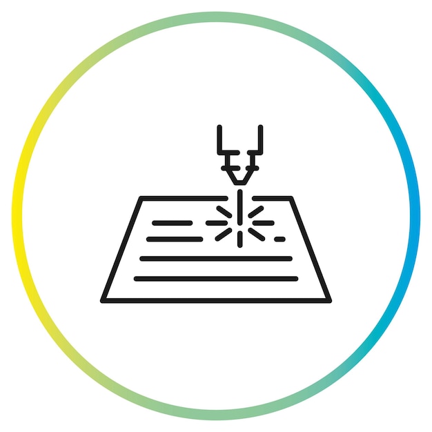 Икона лазерного принтера, линейный символ на белом фоне - редактируемая иллюстрация векторного штриха eps10