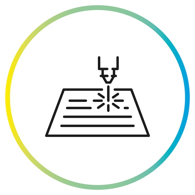 레이저 프린터 아이콘,  바탕에 선 상징 - 편집 가능한 스트로크 터 일러스트레이션 eps10