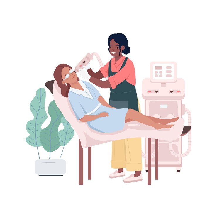 Vector laser resurfacing for face 2d vector isolated illustration