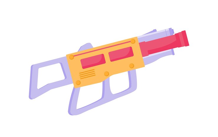 Vector 레이저 태그 총 개념 재미와 엔터테인먼트를위한 총 레이저 클럽 재고 청소년을 위한 활동 템플릿 레이아웃과 모 백색 배경에 고립된 만화 평면 터 일러스트