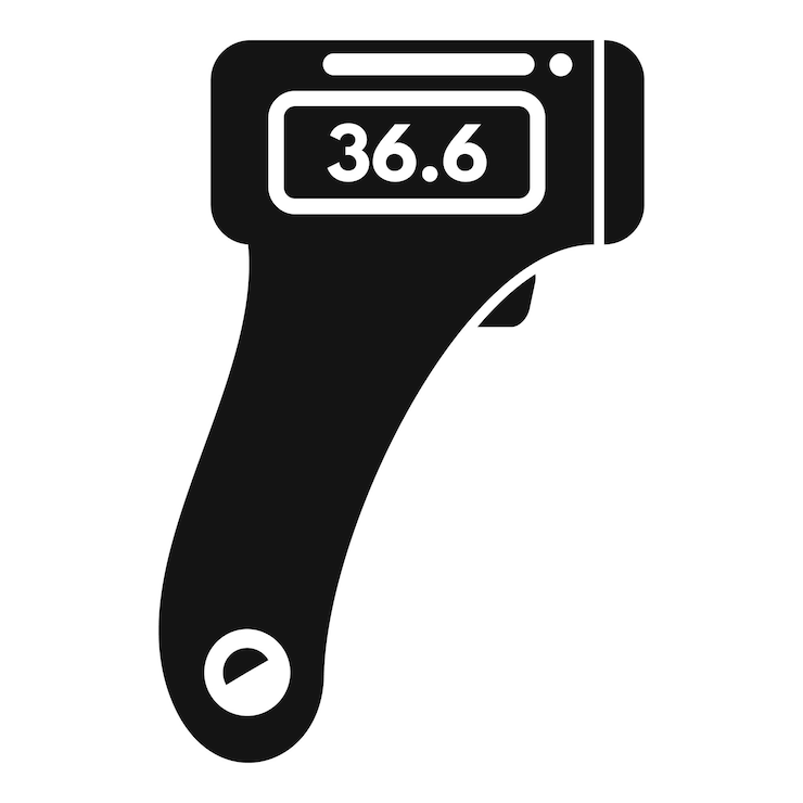 Vector laser thermometer icon simple vector medical digital scanner heat
