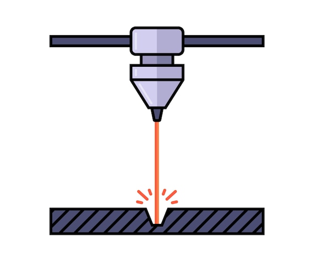 Lasergravure voor metaal. metaal snijden. platte vectorillustratie.