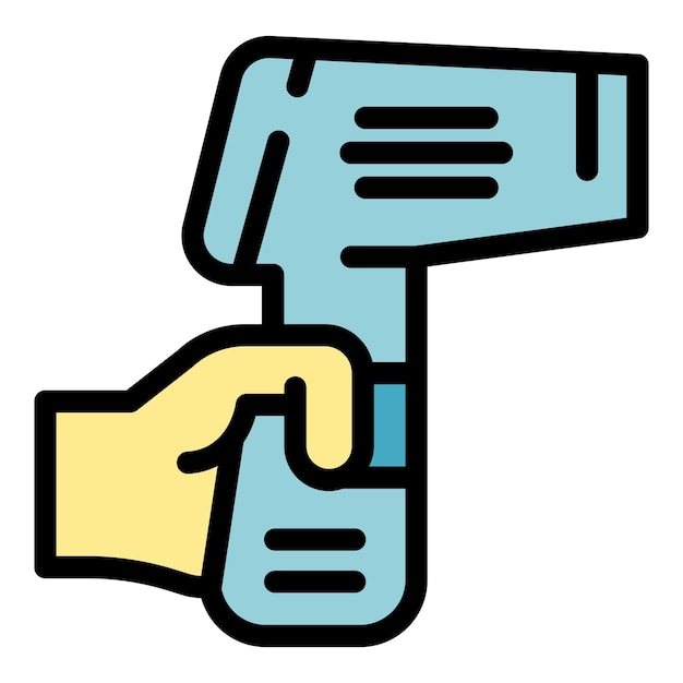 Laserthermometer sensorpictogram Overzicht Laserthermometersensor vectorpictogram voor webontwerp geïsoleerd op witte achtergrondkleur plat