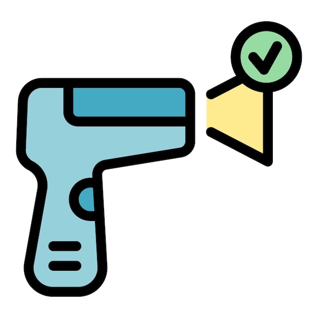Laserthermometer ziekte pictogram Overzicht Laserthermometer ziekte vector pictogram voor webdesign geïsoleerd op witte achtergrondkleur plat