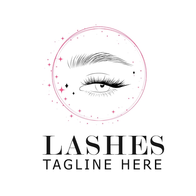 Lash logo design rose gold lash logo aquarel logo make-up artist logo design wimper vector