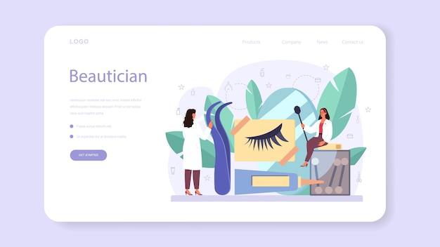 lashmaker concept web banner or landing page.