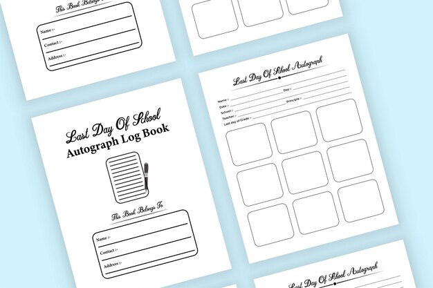 last day of school autograph notebook kdp interior teacher's autograph and good wish notebook template kdp interior log book school last day celebration tracker and classmate autograph collector