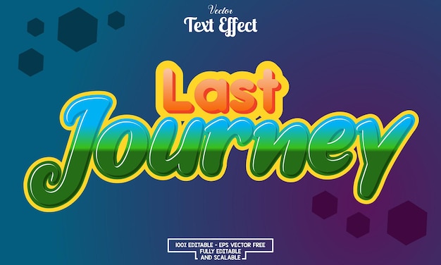 Last journey modern editable text effect design