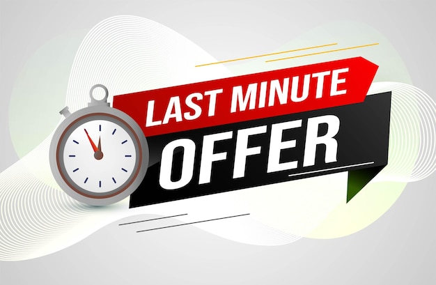 Last minute offer watch countdown banner design template for marketing last chance promotion