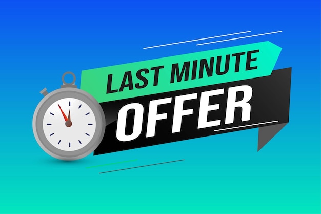 Last minute offer watch countdown Banner design template for marketing