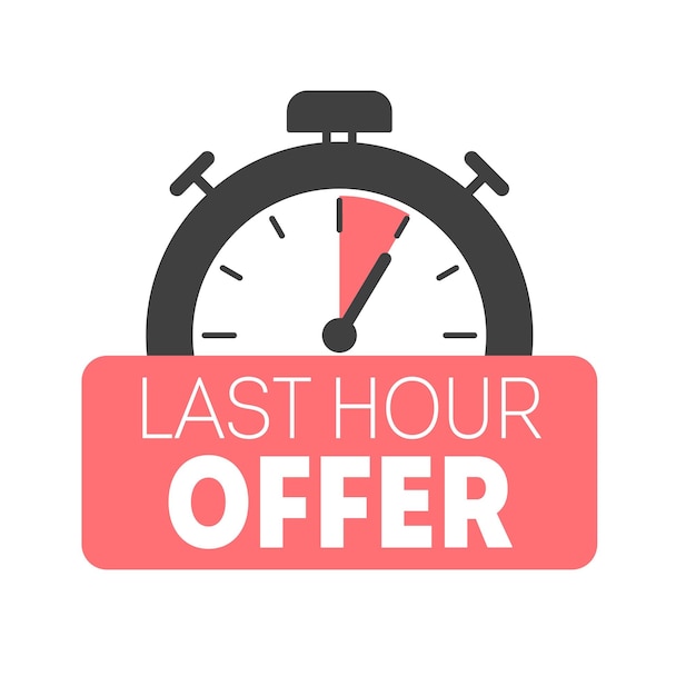 Vettore offerta last minute con timer per prezzo banner promozionale