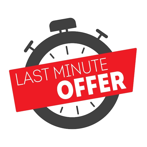Vector last minute offer with timer for promotion banner price