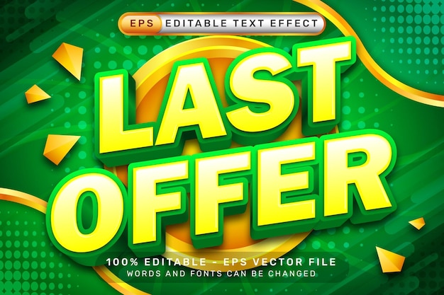 last offer 3d text effect and editable text effect