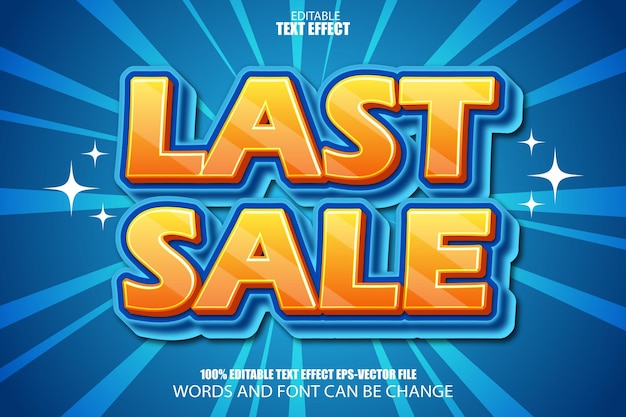 Last sale editable text effect cartoon style