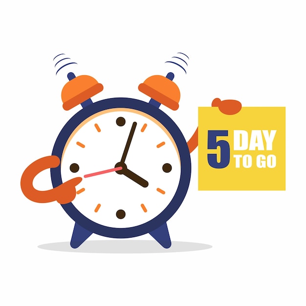 Lastminute aanbieding. 5 Days to Go met stopwatch voor zaken, promotie, verkoop en reclame.