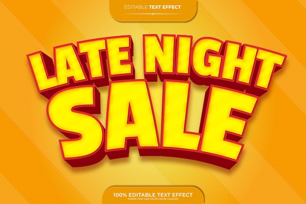 Late night sale 3D editable text effect