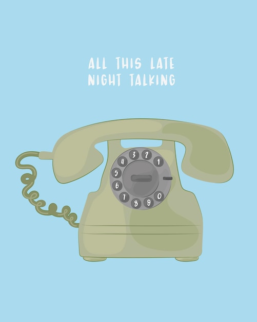 Vector late night talking vintage telefoon