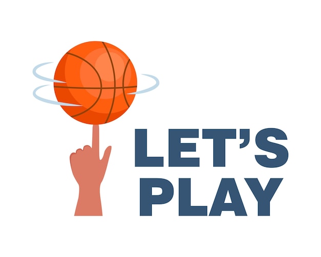 Laten we basketbal spelen Tshirt ontwerp typografie met basketbal illustratie op witte achtergrond