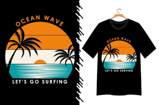 Laten we gaan surfen op het t-shirtontwerp