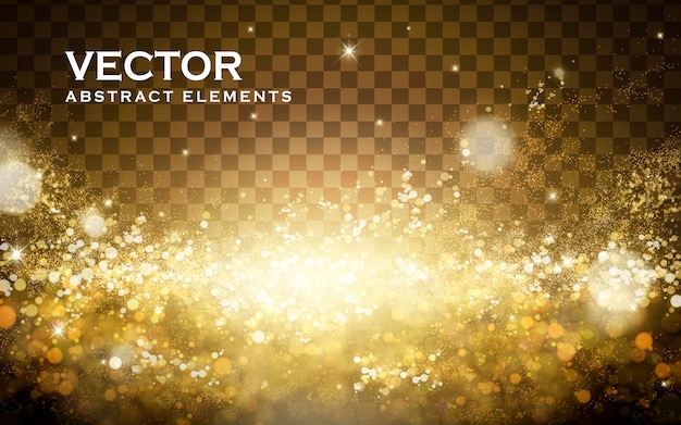 lateral golden light powder background 3d illustration