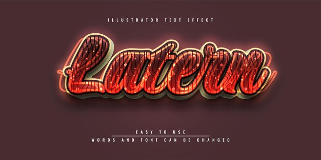 Дизайн шаблона редактируемого текстового эффекта Latern