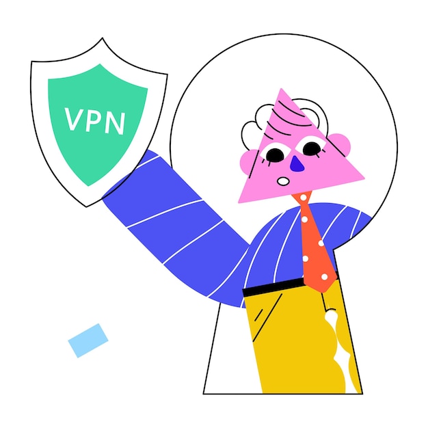Вектор Последняя абстрактная иллюстрация безопасности vpn