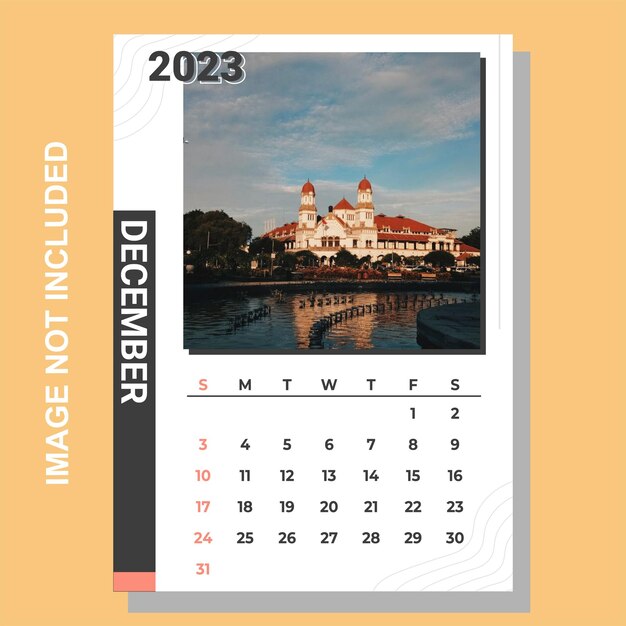 latest calendar vector december 2023