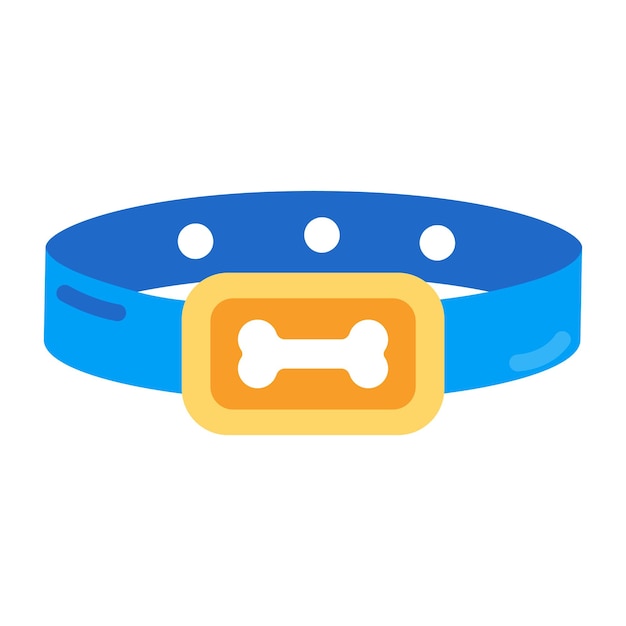 Vector latest flat icon of dog collar