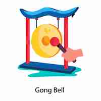 Vector latest flat icon of gong bell