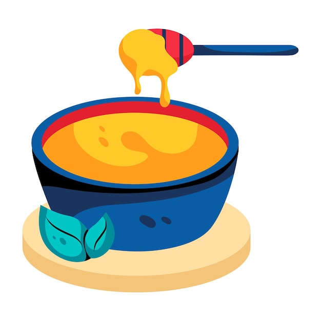 Latest flat icon of honey wax