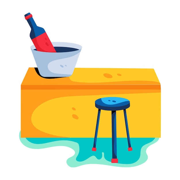 Vector latest flat icon of hotel bar