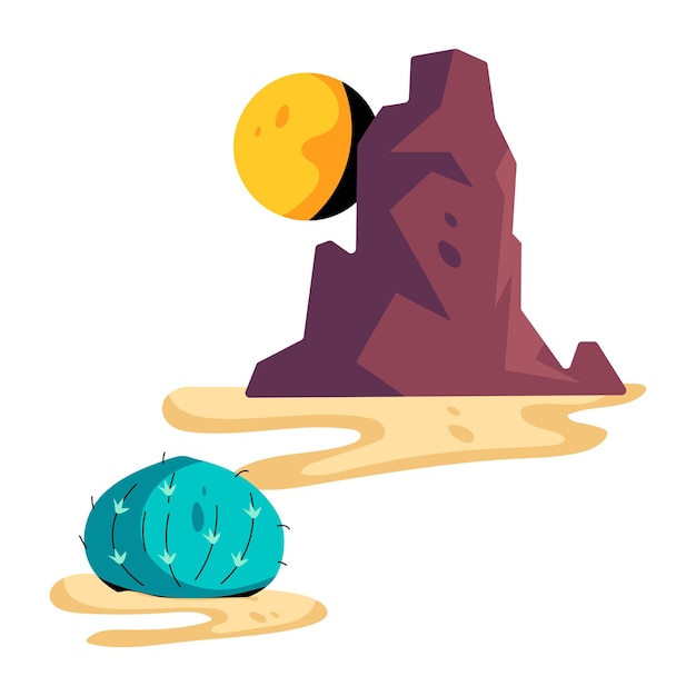 Latest flat icon of rock mountain