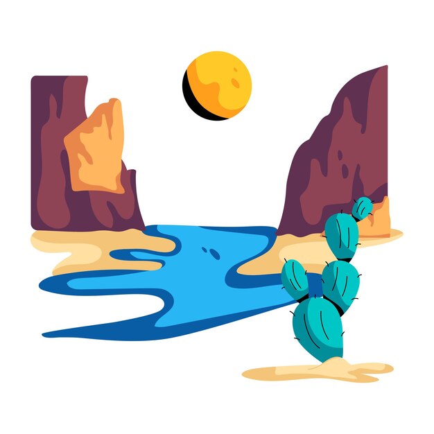 Latest flat icon of rock mountain