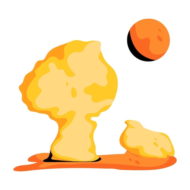 Latest flat icon of rock mountain