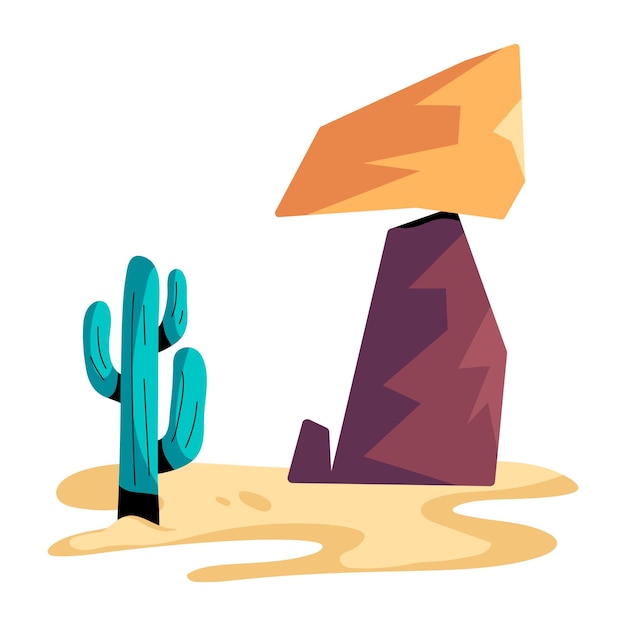 Latest flat icon of rock mountain