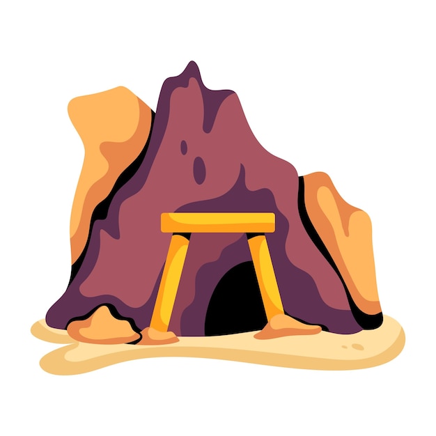 Vector latest flat icon of rock mountain