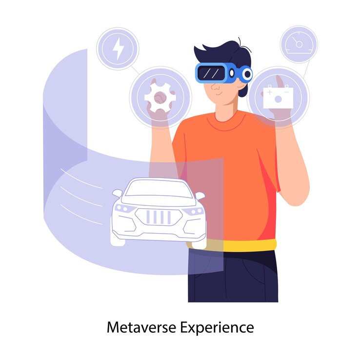 Vector latest flat illustration of metaverse experience