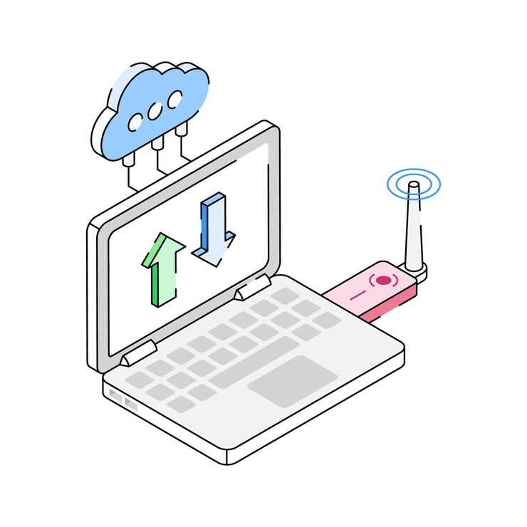 Vector latest icon of cloud transfer technology designed in isometric style