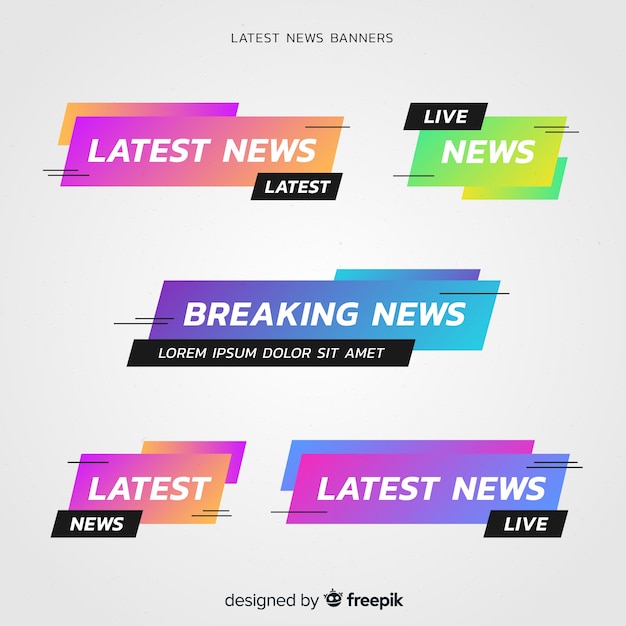 Vector latest news banner collection