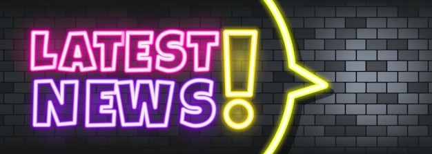 Vector latest news neon text on the stone background. latest news. for business, marketing and advertising. vector on isolated background. eps 10.