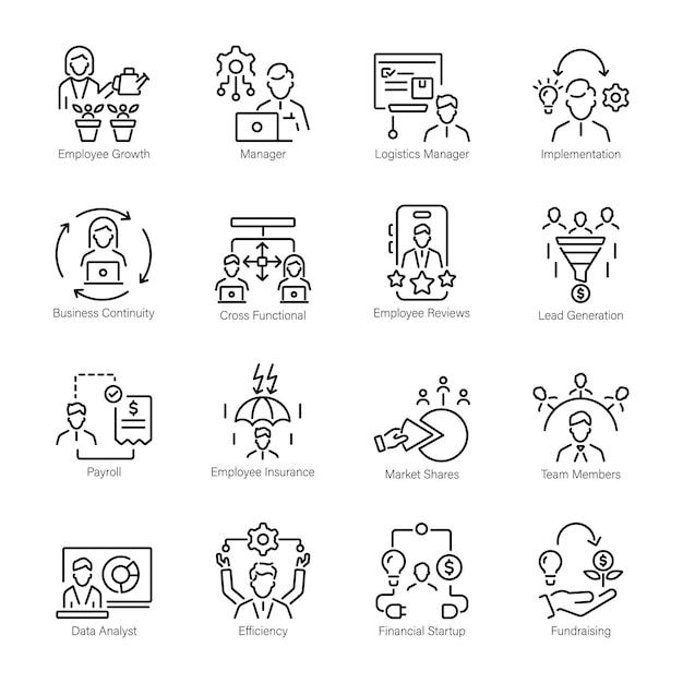 Latest Pack of Corporate People Linear Icons