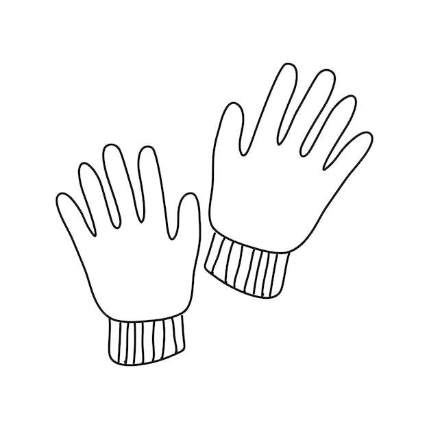 Vector latex gloves for medicine gardening cleaning vector illustration doodle