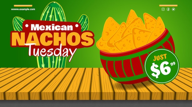 Latijns-Amerikaans eten Mexicaanse nacho's banner