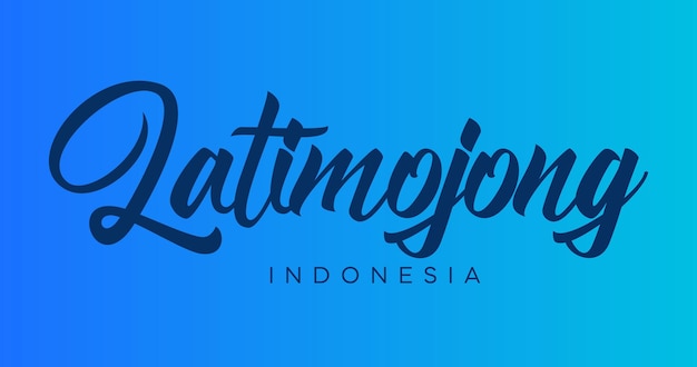 Latimojong 인도네시아 타이포그래피 파란색 배경 템플릿