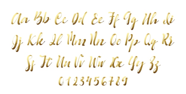 Vector latin alphabet golen. letter font style ribbon.