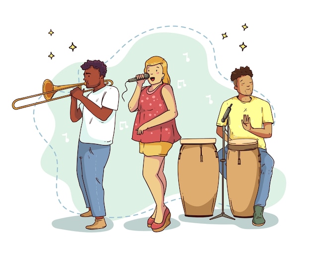 Latin muziek band illustratie