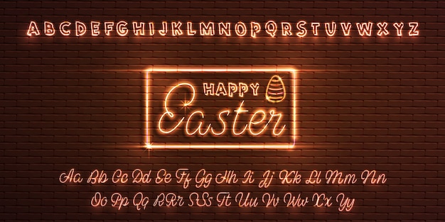 Font al neon latino buona pasqua.