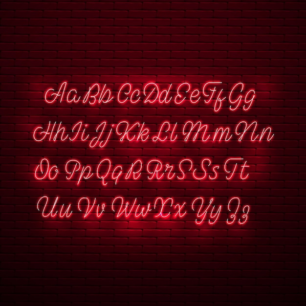 Latin neon font.