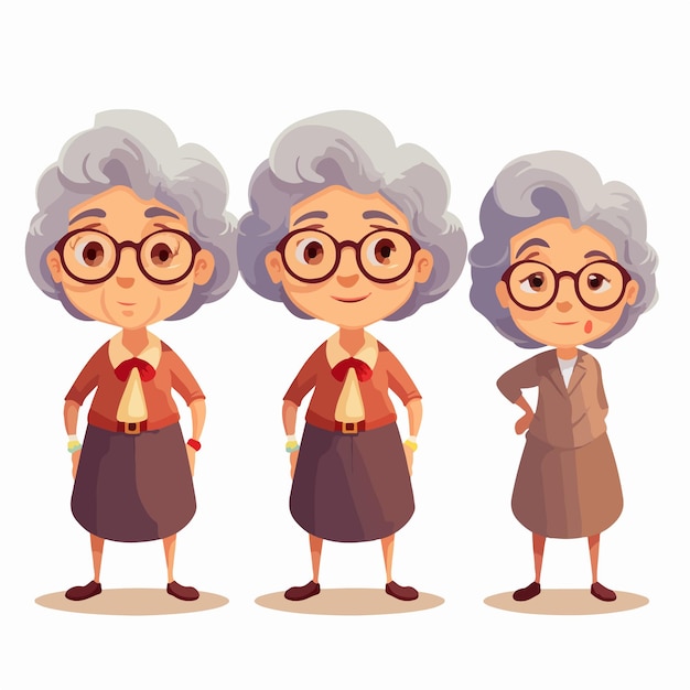 Latina race grandmother portrayed in a flat design vector